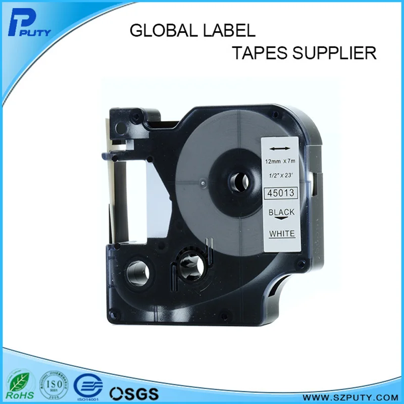 Горячая продажа 10 шт./лот DYMO 45013 этикеточная лента Картридж D1 1/2 &quotx23' черный на