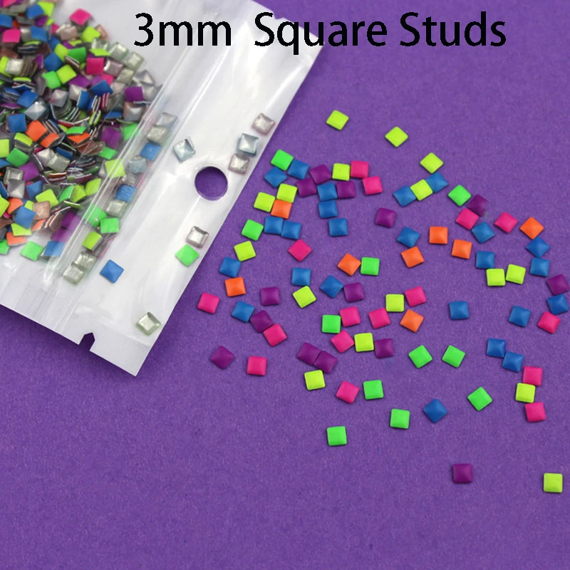 BlueZoo 1000 шт 3D наклейки красочный Неон круглые Квадратные Заклепки в виде звезд