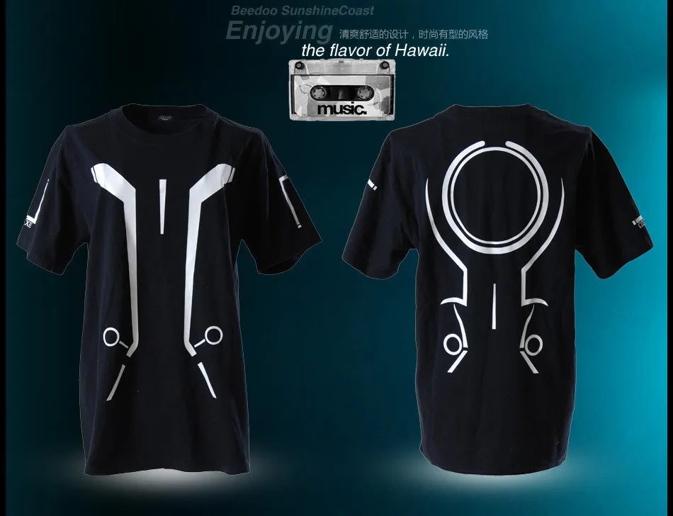 Новинка года, брендовая мужская рубашка, крутая футболка Tron Legacy, новинка, одежда для ночного клуба, дизайн, летняя одежда для мужчин и женщин