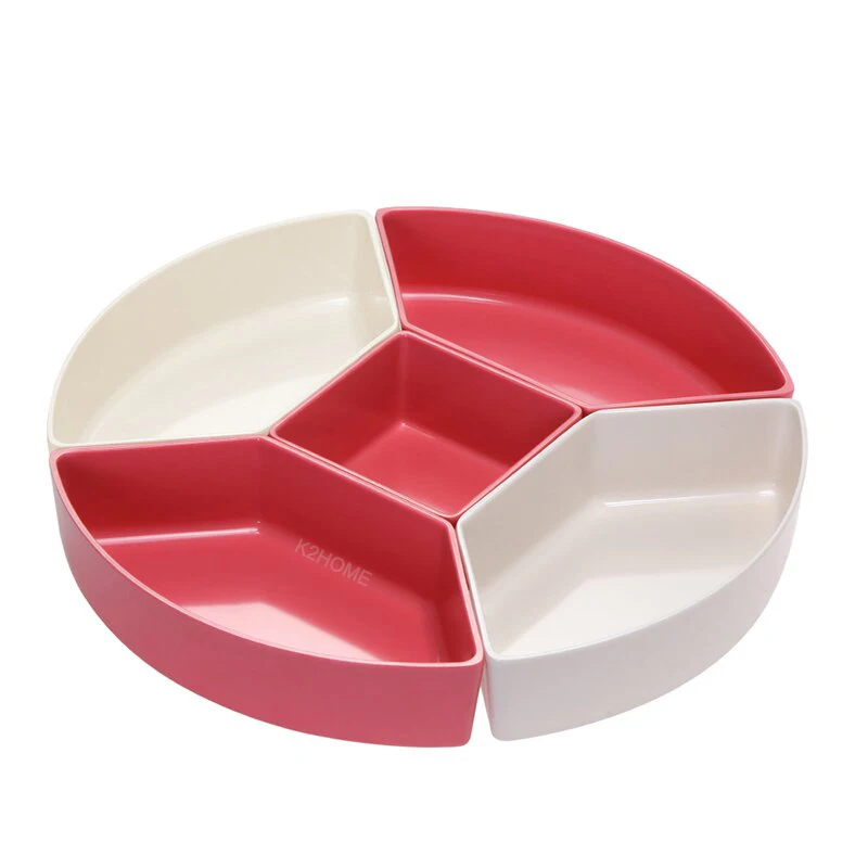 Декоративные пять секционных закусок круглый орех конфета Сервировочная