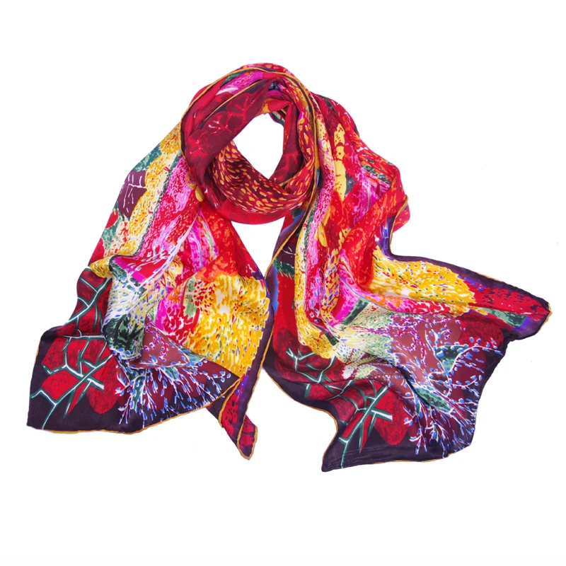 SALUTTO 100% шелковый шарф Ван Гог Картина маслом длинный брендовый женский хит продаж