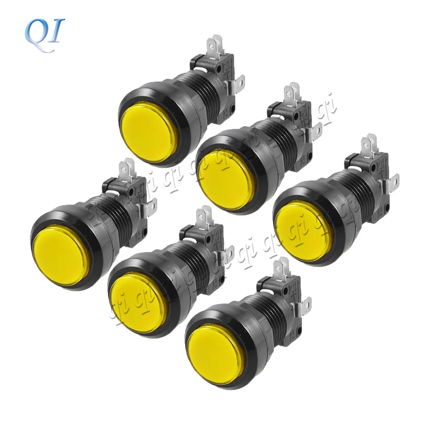 10 компл. 30 мм топ (24 отверстие) черная рамка аркадная Кнопка LED 12V с подсветкой