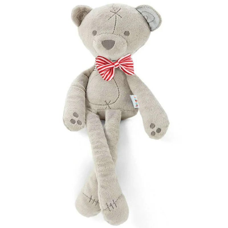 

42CM One Piece Cute Baby Sleeping Bear With Tie Plush Toy Soft PP Cotton Stuffed Dolls High Quality Bears Kids Toys Friend Gifts