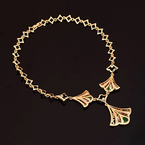 Women KC Hollow Fan-shaped Necklace Ring Earrings Bracelet Jewelry Set | Украшения и аксессуары