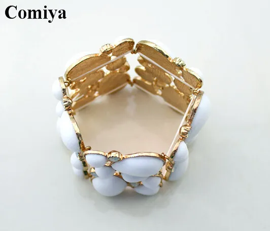 Comiya bracelete masculino Bijoux Femme Boho заполненный цинковый сплав имитация белых страз женские браслеты браслет