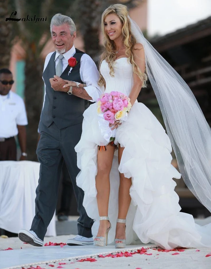 Индивидуальный заказ платье без бретелей Свадебные платья из органзы с оборками