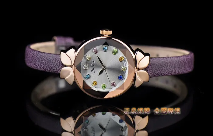 Lady Wrist Watch Quartz Woman Hours Best Fashion Dress Korea Bracelet Brand Leather Multicolored Crystal Knot Julius Box 627