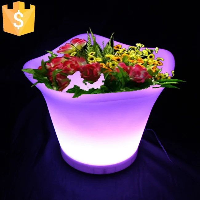 Светящиеся освещения светодиодный цветочные горшки RGB светодиодный цветочный горшок, светодиодный круглая ваза, светодиодный пива баррель L32* W32* H27.2cm 10 шт./лот