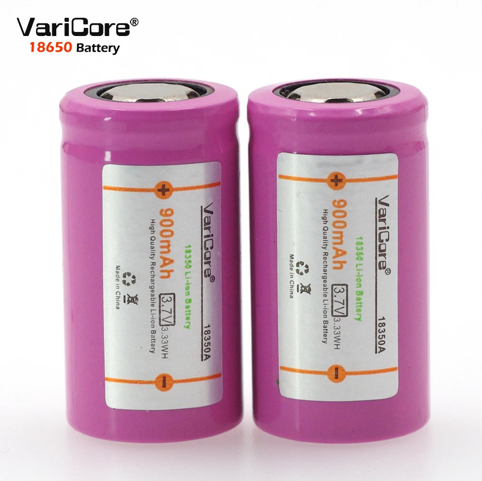 VariCore 18350 литиевая батарея 900mAh аккумуляторная батарея 3,7 V мощность цилиндрические светильники для электронных сигарет