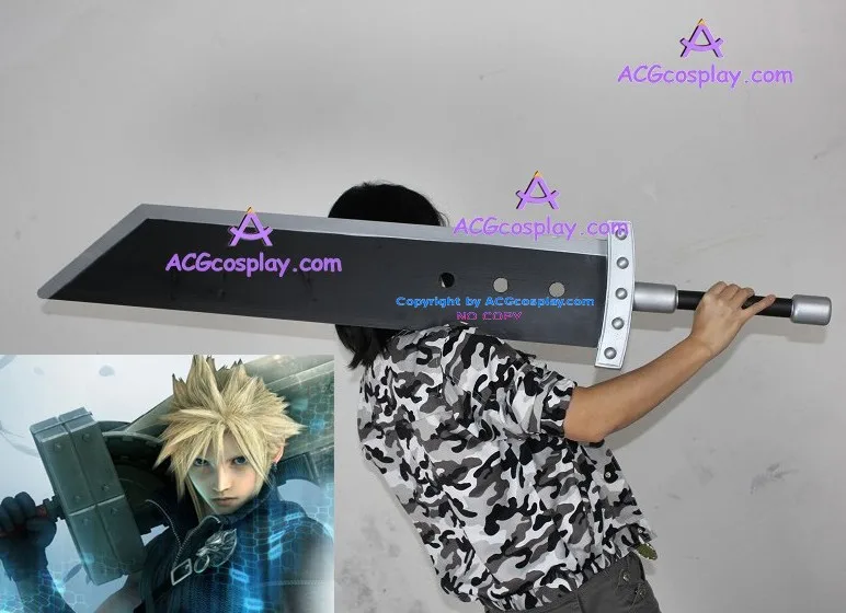 Final Fantasy 7 Cloud Strife Blade, большое лезвие для косплея, реквизит из дерева, безопасный товар ACGcosplay