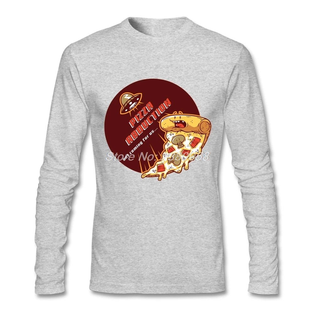 Осенне-зимняя мужская футболка с длинным рукавом и принтом пиццы мужские