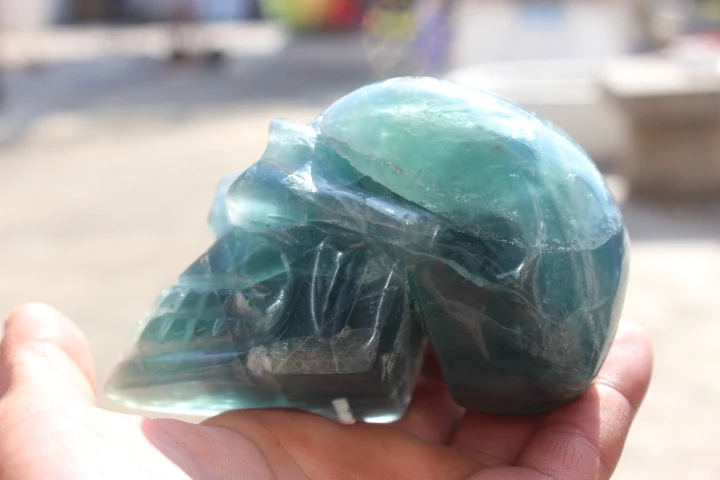 635 граммов природного кварца кристалл флюорит череп для исцеления | Дом и сад