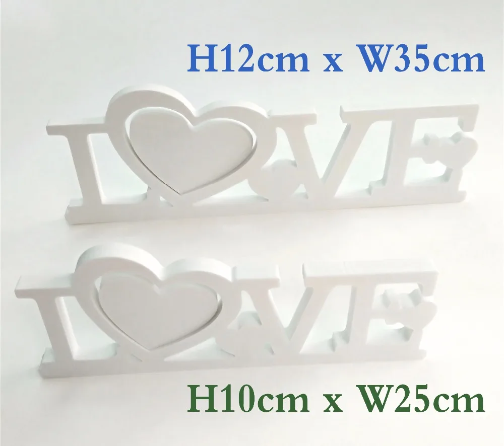 Домашнее свадебное украшение искусственная древесина белая фоторамка с буквами