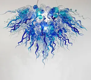 

Living Room Art Decoration LED Light Source Hand Blown Murano Glass Shade European Italian Dale Style Chandelier