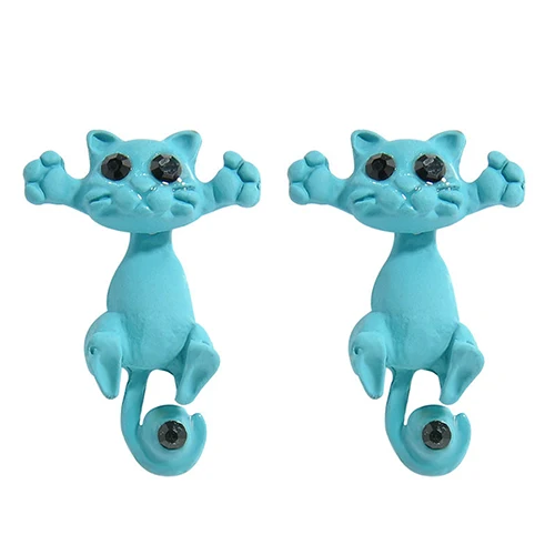 Креативные 3D серьги в виде животных, мультяшный кот, котенок, милые серьги-гвоздики, ювелирные изделия