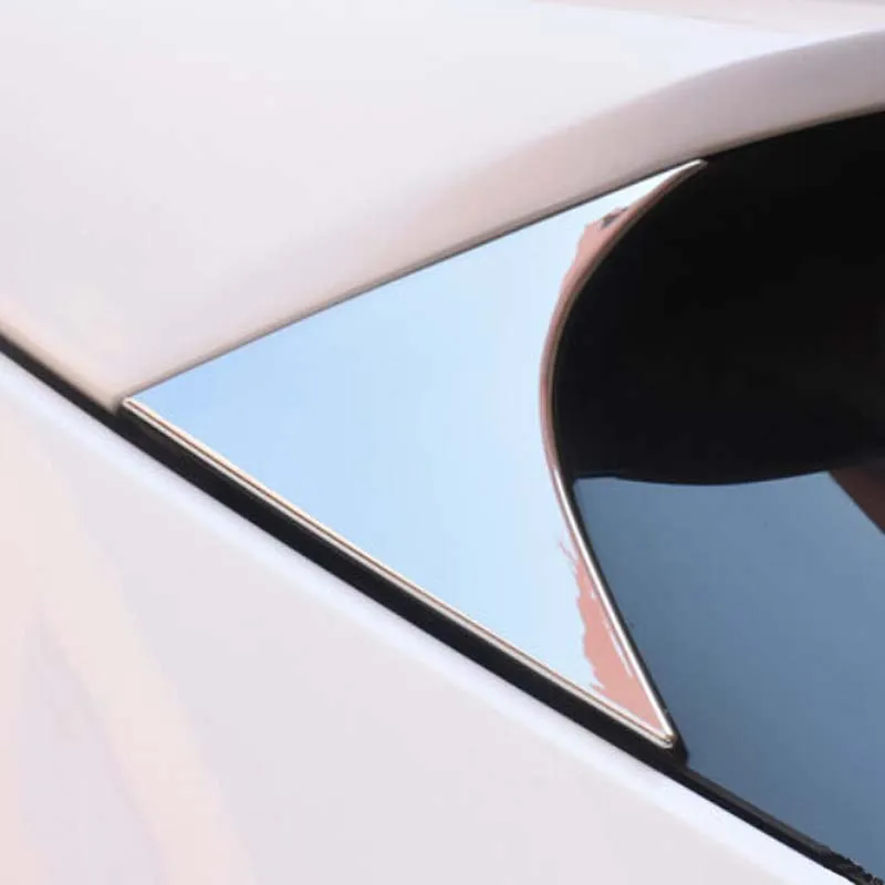 

ABS Chrome 2 шт./компл. Стайлинг автомобиля заднее окно ветровое стекло боковые треугольные аксессуары отделка для Tucson 3th 2016 2017 2018