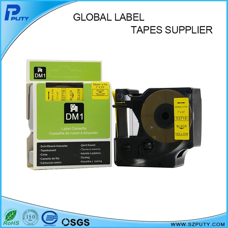 5 шт./лот совместимы с 24 мм черными и желтыми кассетами для принтера LabelManager 53718|dymo d1