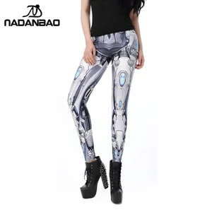 Женские легинсы для косплея NADANBAO MECHA, робот, комиксы, Женские легинсы с мультяшным принтом