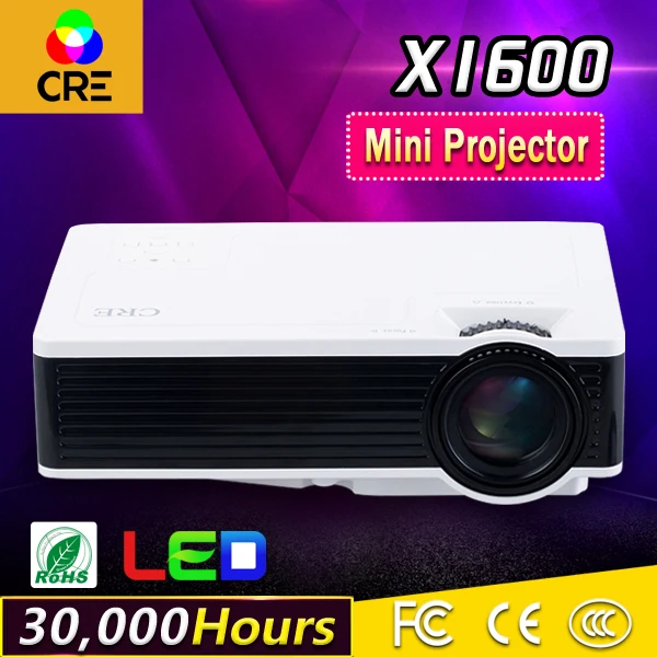 2016 Newest CRE Upgrade GIFT HDMI Cable MINI Projector For Video Games TV Home Theatre Movie Support VGA AV SD | Электроника