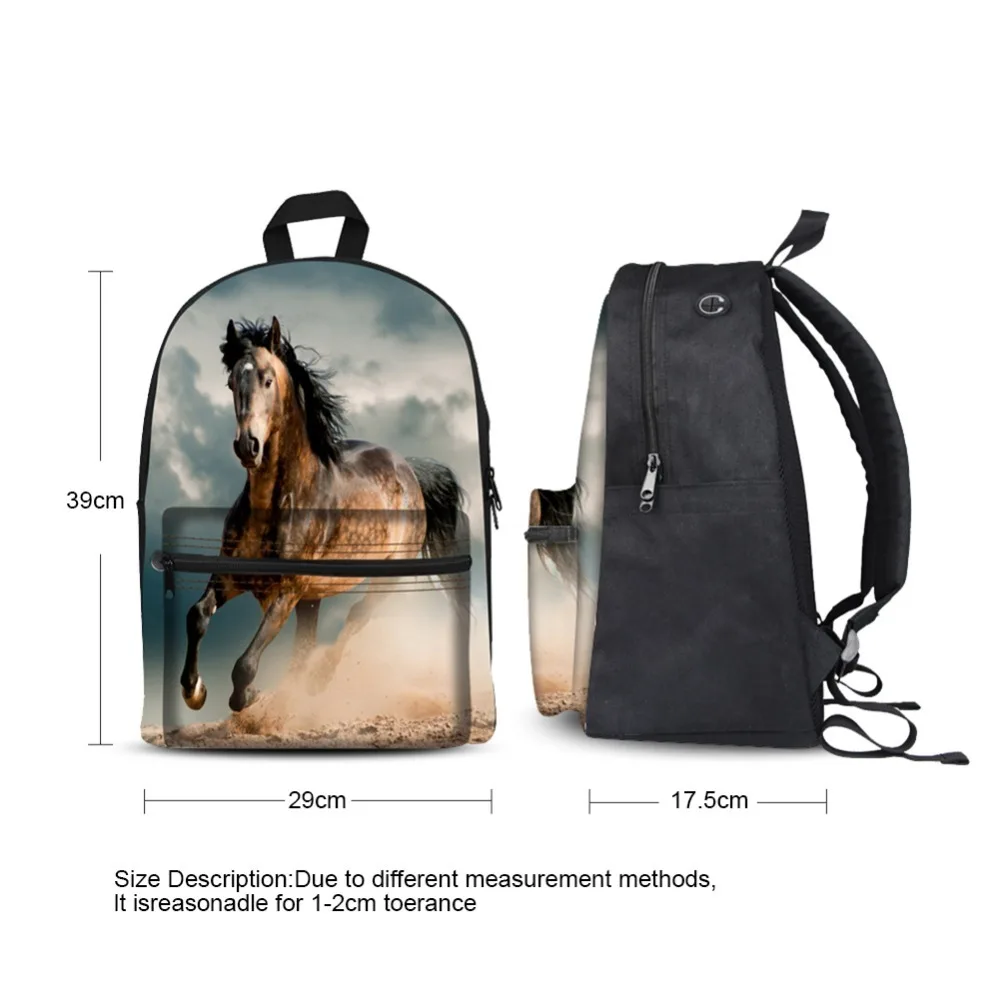 Рюкзак для подростков Модные лошадь Рюкзак 3D Пользовательские печати школьные рюкзаки школьные ранцы для мальчиков и девочек mochila от AliExpress RU&CIS NEW