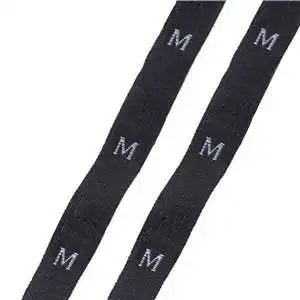 black M DoreenBeads размер этикетки одежда тканые бирки XS-2XL белый черный 32 мм(1 2/") x 12 мм(4/8") 1 рулон(около 400 шт - Цвет: black M