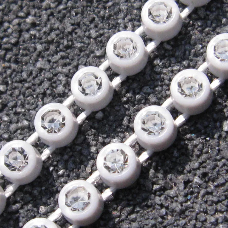 SS8 Plastic Crystal Rhinestone Banding Jewellery Making Accessories 10Yards/lot Crystal Rhinestone Banding Trim AM TAIDIAN