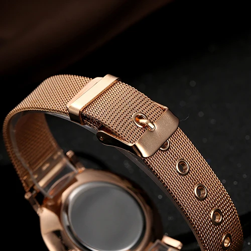 Женская мода без номера циферблат Нержавеющая сталь сетка Группа Бизнес