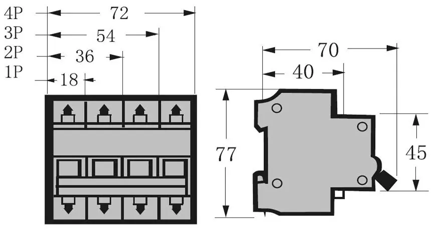 1P 32A МТС 4ka ручной переключатель передачи Автоматический выключатель MCB 50 Гц/60 Гц 400