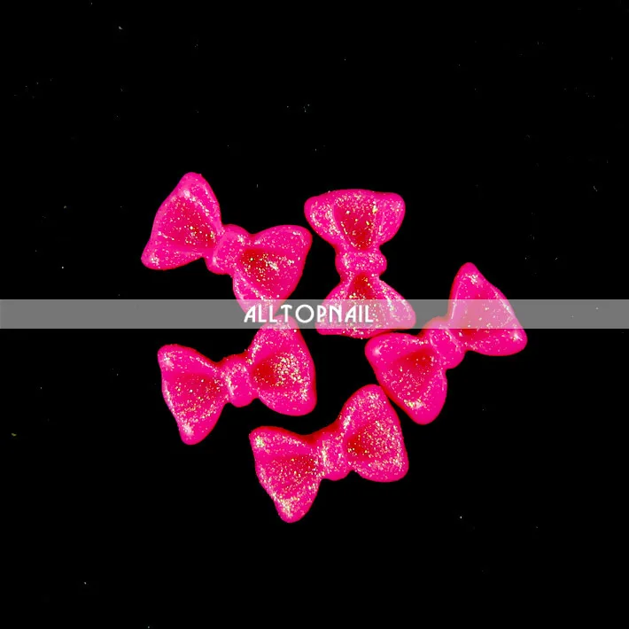 100 шт Разноцветные 3D блестящие бантики для ногтей Bowtie акриловые украшения для ногтей