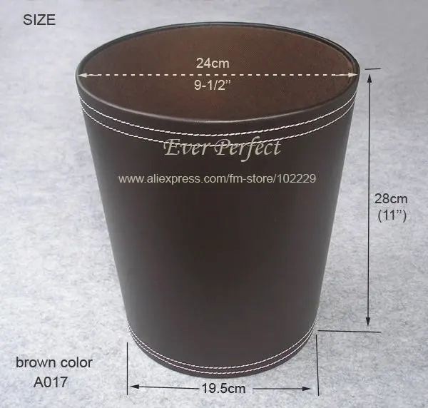 Ever Perfect H28cm круглый из искусственной кожи бытовые/Офисные мелочи отходы мусор мусорное ведро коричневый A018