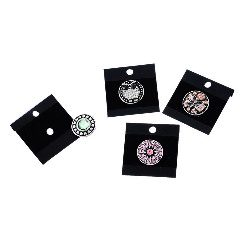 MJARTORIA 20PCs Display Card Fit Snap Buttons Black Lint Plastic 4.2x4cm DIY AccessoriesFor Gifts Making For Men Women | Украшения и