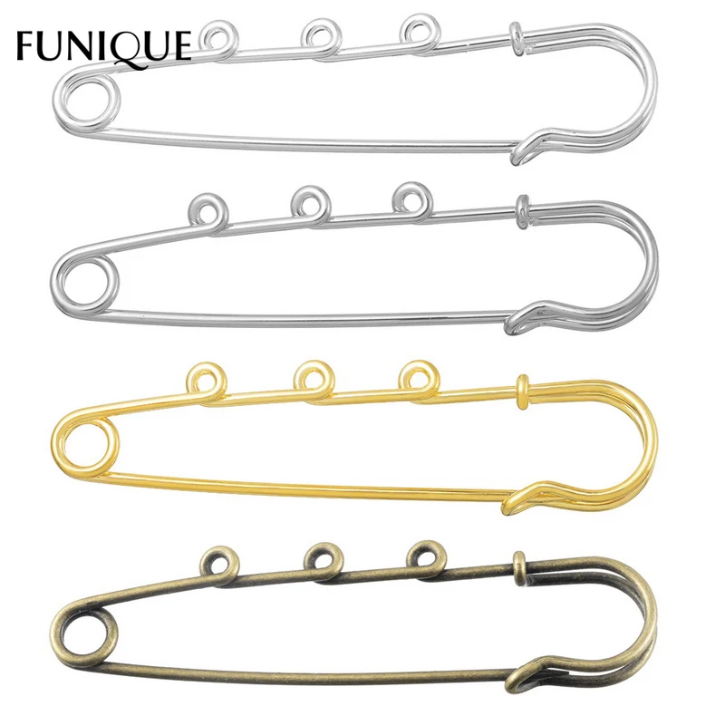 FUNIQUE 10 шт бронзовый серебристый цвет брошь на булавке с 3 отверстиями DIY подходит