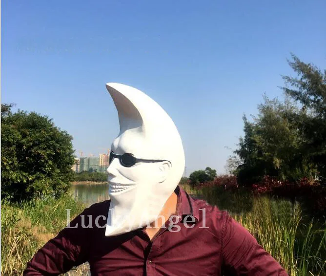 White Funny Moon Man Women Full Head Latex Mask Darth Maul Face Halloween Costume Ball Cosplay Party Masquerade | Дом и сад