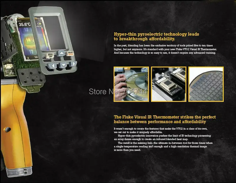 Fluke VT02 Визуальный ИК термометр инфракрасное тепловое Изображение камеры