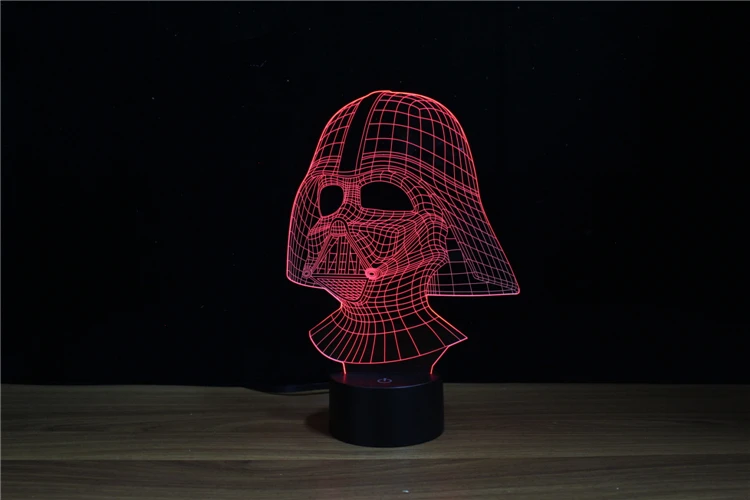 Free Shipping Famous Fantasy Movie Role Souvenir 3D Led Nite Lite Darth Vader Shape with FCC/RoHS Certificate YJM-3066 | Лампы и