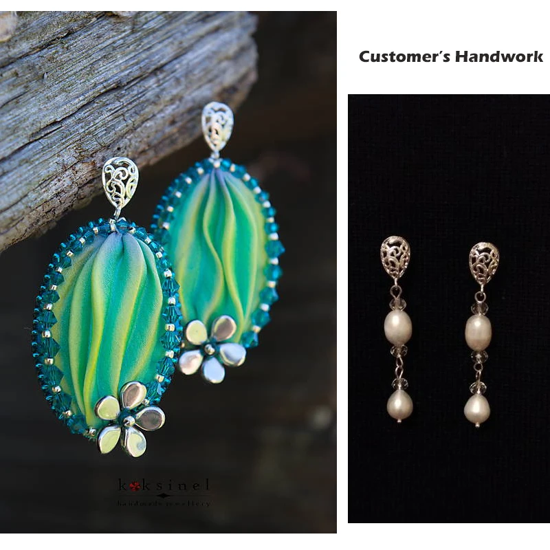 Медные серьги MJARTORIA 10 шт. полые гвоздики серебряного цвета в виде капли воды DIY