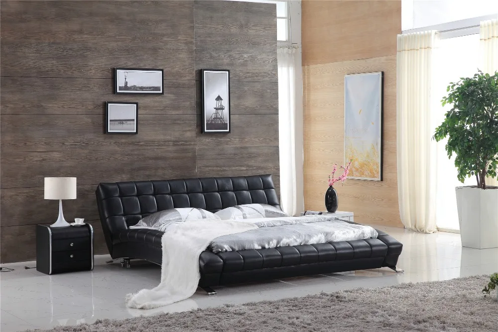 Современная кожаная кровать в итальянском стиле 0410|modern leather bed|leather bedleather modern beds |