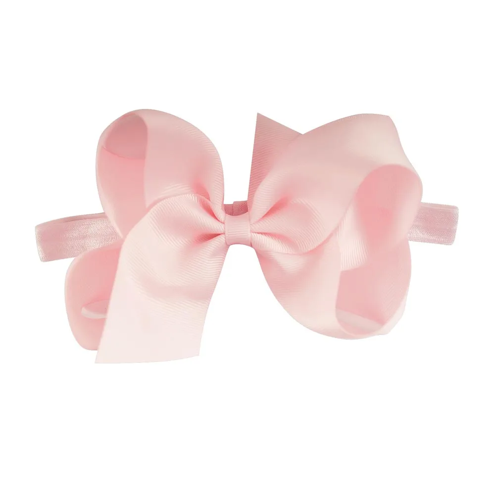 40 шт./лот 20 цветов простой ленточный бант повязка на голову с резинкой для девочек