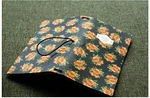 

Refillable Handmade A6 Wirebound Traveler's Notebook for Diary, Travel, Journal and Note (1 Kraft File&Bill Pocket and 2 Filler