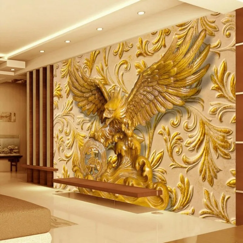 Beibehang Custom wallpaper photo Home Decor 3D Living Room Bedroom Relief Eagle Background wall 3d wallpaper murals
