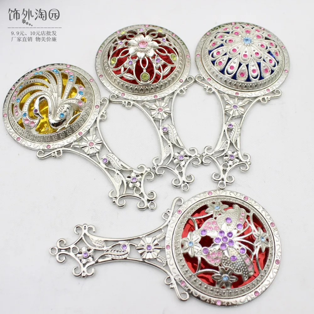 Портативное бронзовое ажурное металлическое зеркало с расческой индивидуальное