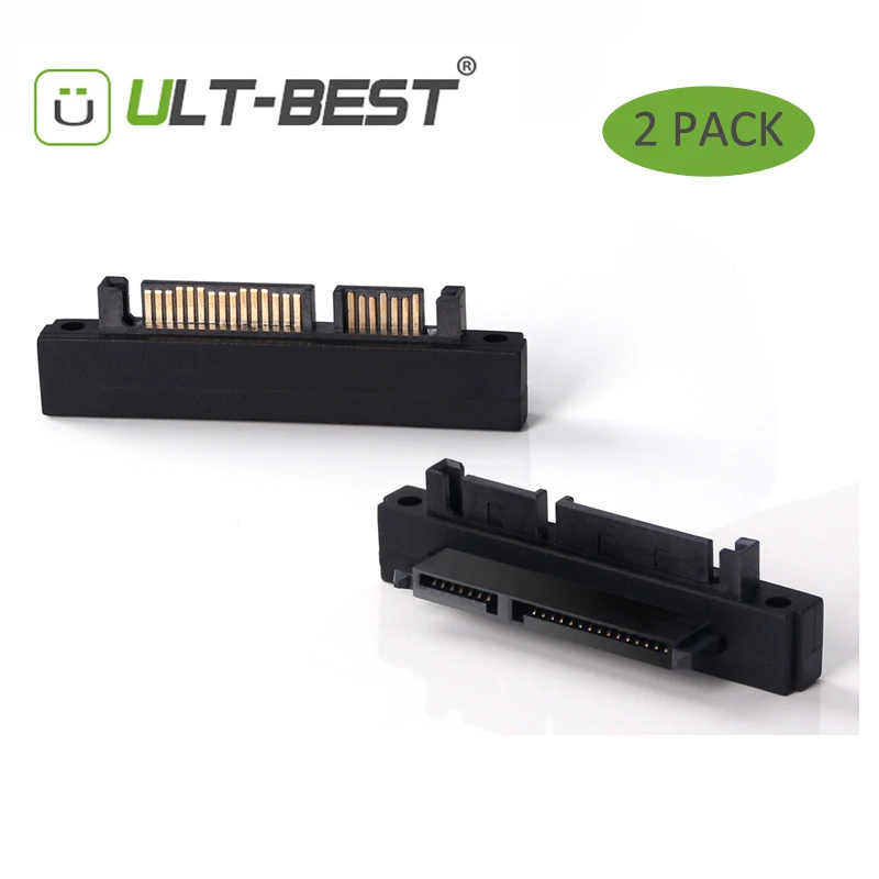 ULT Best 2 шт. 22Pin под прямым углом 90 SATA адаптер Папа мама 7 + 15 Pin последовательные