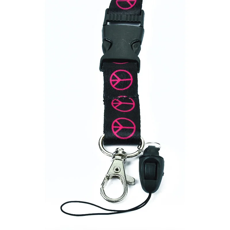 Оптовая продажа 12 шт./лот розовый мир черный ремешок брелок ожерелье полиэстер