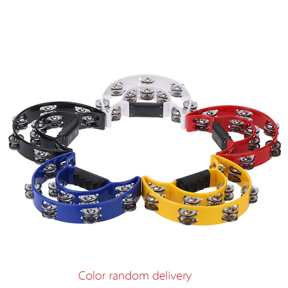 Ручной Бубер ручной колокольчик Timbrel ударная музыкальная игрушка полумесяц два