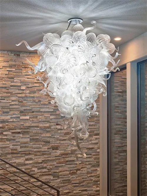 

Hot Sale New Arrival Transparent White Murano Art Glass Crystal Chandelier