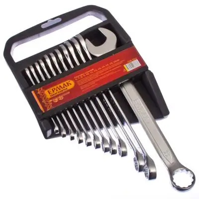 НАБОР ГАЕЧНЫХ КЛЮЧЕЙ &quotЕРМАК&quot 12 предметов ( 6 22 мм) рожково накидныe|set of wrenches|tools
