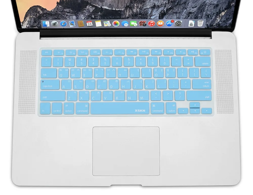 Синяя силиконовая клавиатура XSKN с корейской надписью Обложка для Macbook Air Pro Retina 13 15
