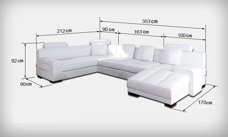 Современный диван из натуральной кожи с длинной шезлонгом 0413 S867|genuine leather sofa|leather