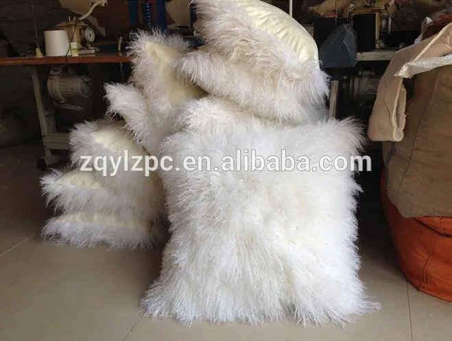 

Cheap Wholesale Mongolian Lamb Fur Pillows / Tibet Sheep Fur Pillows