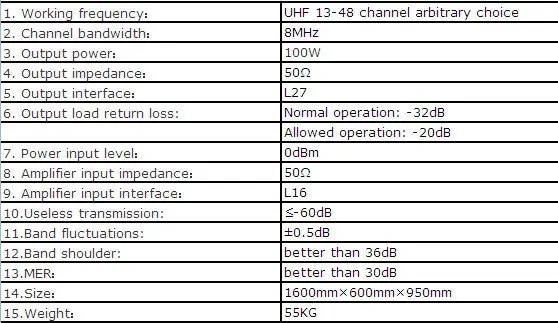 Czh518a-100w УКВ Все Твердотельный dvb-t ТВ сигнала в эфир передатчик цифрового ТВ вещание оборудование